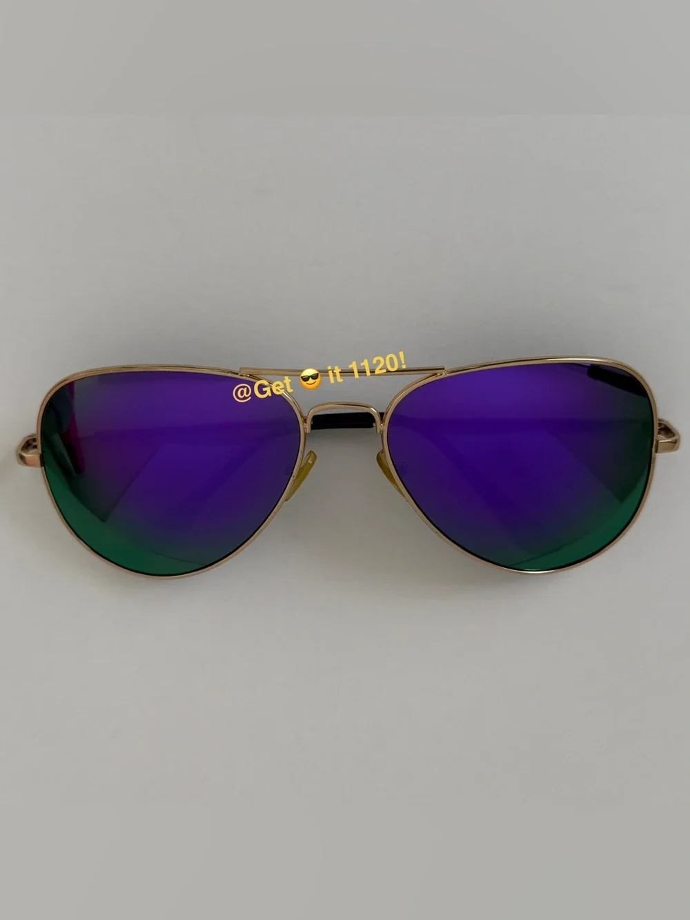 Ron Jon Tinted Aviator Sunglasses Purple Gold Lenses